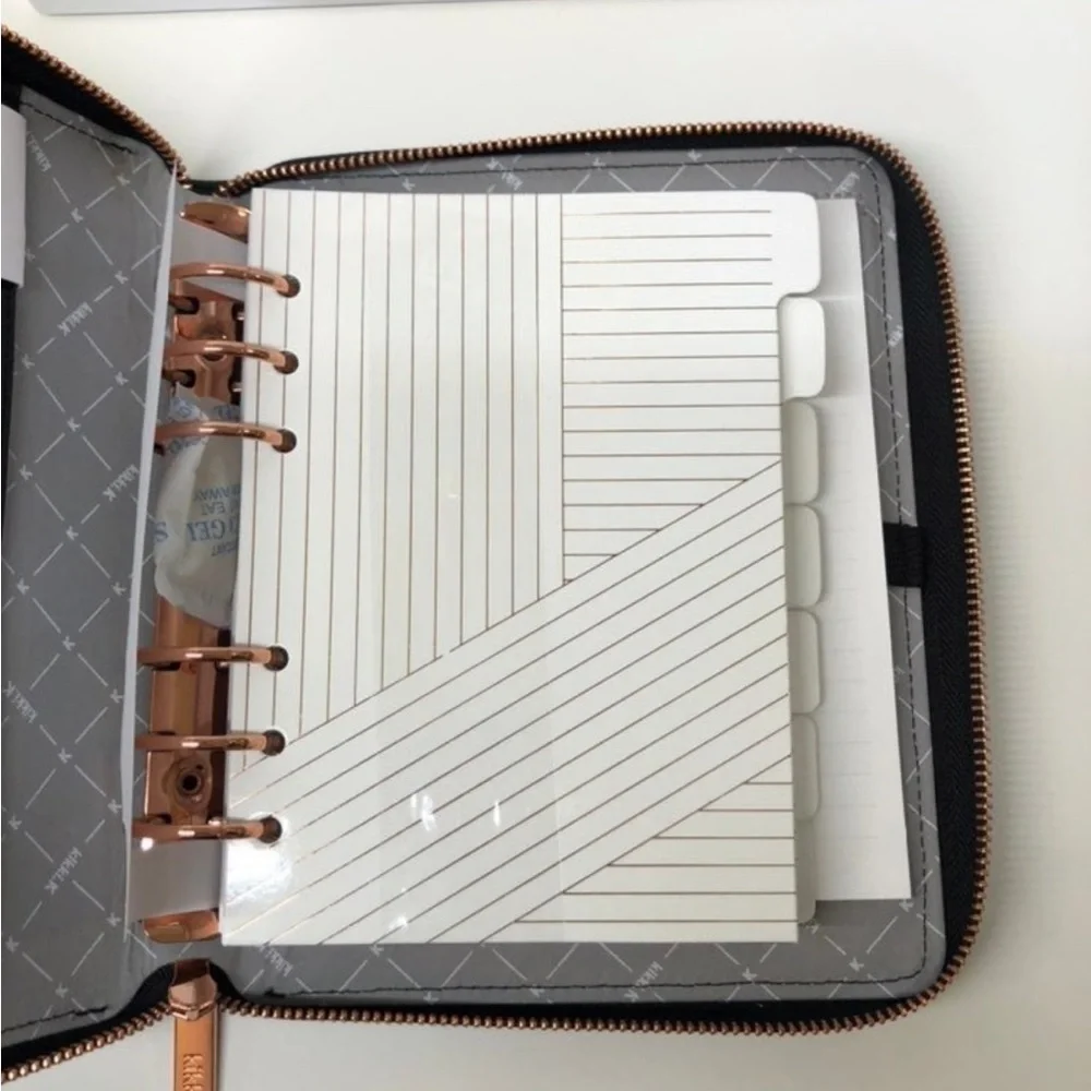 Kikki.K B6 Black Croco Embossed Zippered Planner